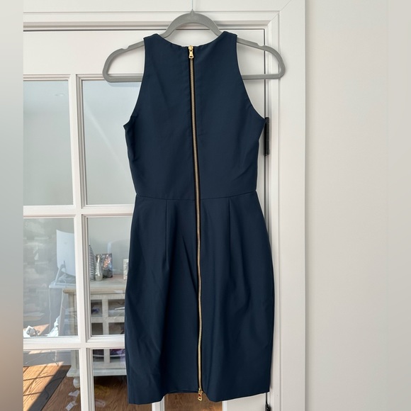 Milly navy body con dress with gold zipper - Picture 4 of 7